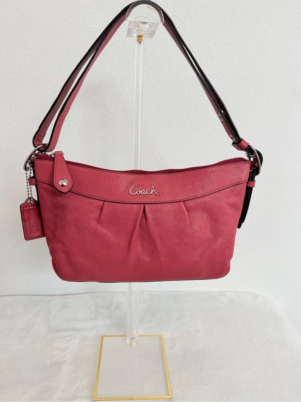 Coach Raspberry Pink Leather Shoulder Bag | 2012